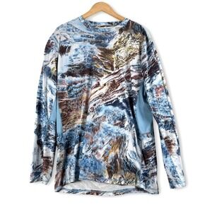 Realtree Fishing Mens Long Sleeve Aspect Camo Water Print Shirt Sz XL